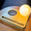 Ver imagem 2 de Luminária Apus de Mesa 14cm X 18cm C/globo de Vidro e Porta Copos Ofertamo Madeira Natural