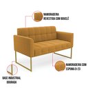 Ver imagem 3 de Sofá Namoradeira 2 Lugares Industrial Dourado Elisa Bouclê Mostard D03 - D'Rossi