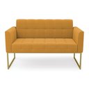 Ver imagem 5 de Sofá Namoradeira 2 Lugares Industrial Dourado Elisa Bouclê Mostard D03 - D'Rossi