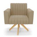 Ver imagem 6 de Kit 2 Poltronas Giratória Viena Gomada Suede Marrom Rato Base de Madeira Ma30 - D’Rossi
