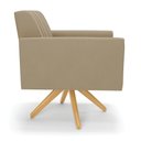 Ver imagem 5 de Kit 2 Poltronas Giratória Viena Gomada Suede Marrom Rato Base de Madeira Ma30 - D’Rossi