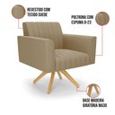 Ver imagem 3 de Kit 2 Poltronas Giratória Viena Gomada Suede Marrom Rato Base de Madeira Ma30 - D’Rossi