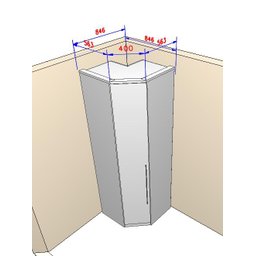 Modulo Canto Diagonal 1 Porta 245cm Setiba Rimo Freijo/off White - 7