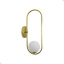 Ver imagem 1 de Luminária de Parede Arandela Pendulo Dourado-polido C/ Globo de Vidro Leitoso 1xg9 Bivolt