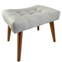 Ver imagem 4 de Kit Poltrona Giovana Puff Capitonê Luxo e Almofadas em Sued Premium:bege Pés Madeira Claro