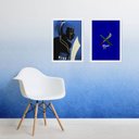 Ver imagem 2 de Kit 2 Quadros Decorativos Orixá Ogum 45x34cm:madeira Branca