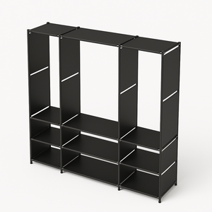 Guarda-Roupa Organizador Roupas  Acessórios com 3 Colunas Preto