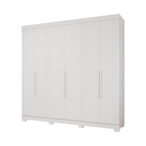 Guarda Roupa Panan Cecilia 6 Portas com Pés 100% MDF - Branco