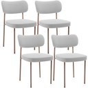 Ver imagem 1 de Kit 04 Cadeiras Decorativa Estofada para Sala de Jantar Melina Base Arena L02 Bouclê Cinza - Lyam de