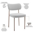 Ver imagem 4 de Kit 04 Cadeiras Decorativa Estofada para Sala de Jantar Melina Base Arena L02 Bouclê Cinza - Lyam de