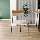Ver imagem 6 de Kit 02 Cadeira Decorativa Estofada para Sala de Jantar Melina L02 Linho Cru Couríssimo Whisky -