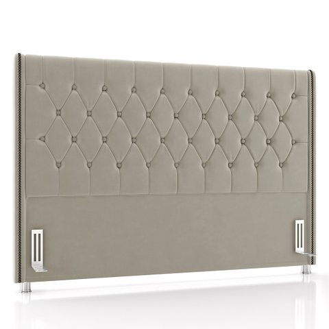 Cabeceira Cama Box Casal King 195cm Florenza P02 Veludo Bege - Mpozenato