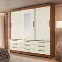 Ver imagem 4 de Guarda Roupa Casal 3 Portas 9 Gavetas Morretes com Espelho e Cômoda Havana Master com Pés Jatobá