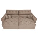 Ver imagem 5 de Sofá Retrátil e Reclinável 3.12M com Molas Cama Inbox Estilo Suede Velusoft Castor