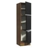 Paneleiro Armário de Cozinha 60 cm 3 Portas Rustic/Preto Glamy Madesa - 7