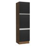 Paneleiro Armário de Cozinha 60 cm 3 Portas Rustic/Preto Glamy Madesa - 2