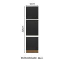 Ver imagem 3 de Paneleiro Armário de Cozinha 60 cm 3 Portas Rustic/Preto Glamy Madesa