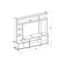 Ver imagem 2 de Rack Bancada C/ Painel P/ Tv até 70 Pol Formosa Nicho e Pés 210x207cm Freijo/off White - Caemmun