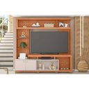 Ver imagem 1 de Rack Bancada C/ Painel P/ Tv até 70 Pol Formosa Nicho e Pés 210x207cm Freijo/off White - Caemmun