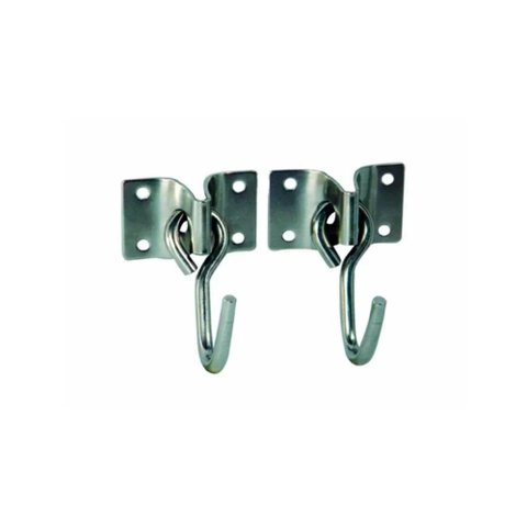 Kit 4 Pares Gancho Armador Rede Parafusar Inox Haste 8mm