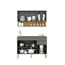 Ver imagem 3 de Cozinha Compacta Line 6 Portas 1 Gaveta MDF 120cm Cinza Gris Kit'S Paraná