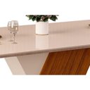 Ver imagem 5 de Mesa de Sala Jantar Rubi com Tampo Madeirado Vidro Curvo 170x90cm Cedro/off White/off White