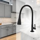 Ver imagem 2 de Torneira Gourmet Cozinha Bancada Tubo Flexível 2 Jatos Preta