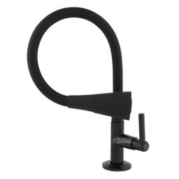 Torneira Gourmet Cozinha Bancada Tubo Flexível 2 Jatos Preta - 3