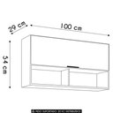 Ver imagem 3 de Armário de Cozinha Aéreo 100cm Pérola Z34 Preto - Mpozenato