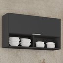 Ver imagem 5 de Armário de Cozinha Aéreo 100cm Pérola Z34 Preto - Mpozenato