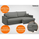 Ver imagem 6 de Sofá Tango 1,80M Sem Caixa, Retrátil e Reclinável Velosuede Grafite - Netsofás