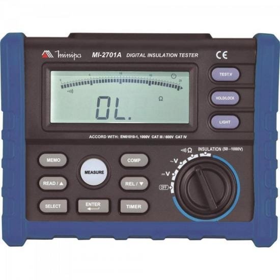 Megômetro Digital MI-2701A Azul MINIPA