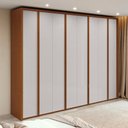 Ver imagem 1 de Guarda-roupa Casal 100% Mdf 8 Portas Easy Glow Frassino/off White