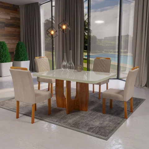 Sala de Jantar 130x90 4 Cadeiras Roma Bom Pastor