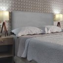 Ver imagem 2 de Cabeceira Cama Box Almofadada Lisa Luxo Linho Rbl:solteiro Tradicional/cinza