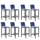 Ver imagem 1 de Banqueta Preta Corda Náutica Azul - Kit 8 – Gourmet, Varanda e Living