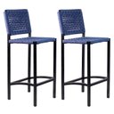 Ver imagem 3 de Banqueta Preta Corda Náutica Azul - Kit 8 – Gourmet, Varanda e Living