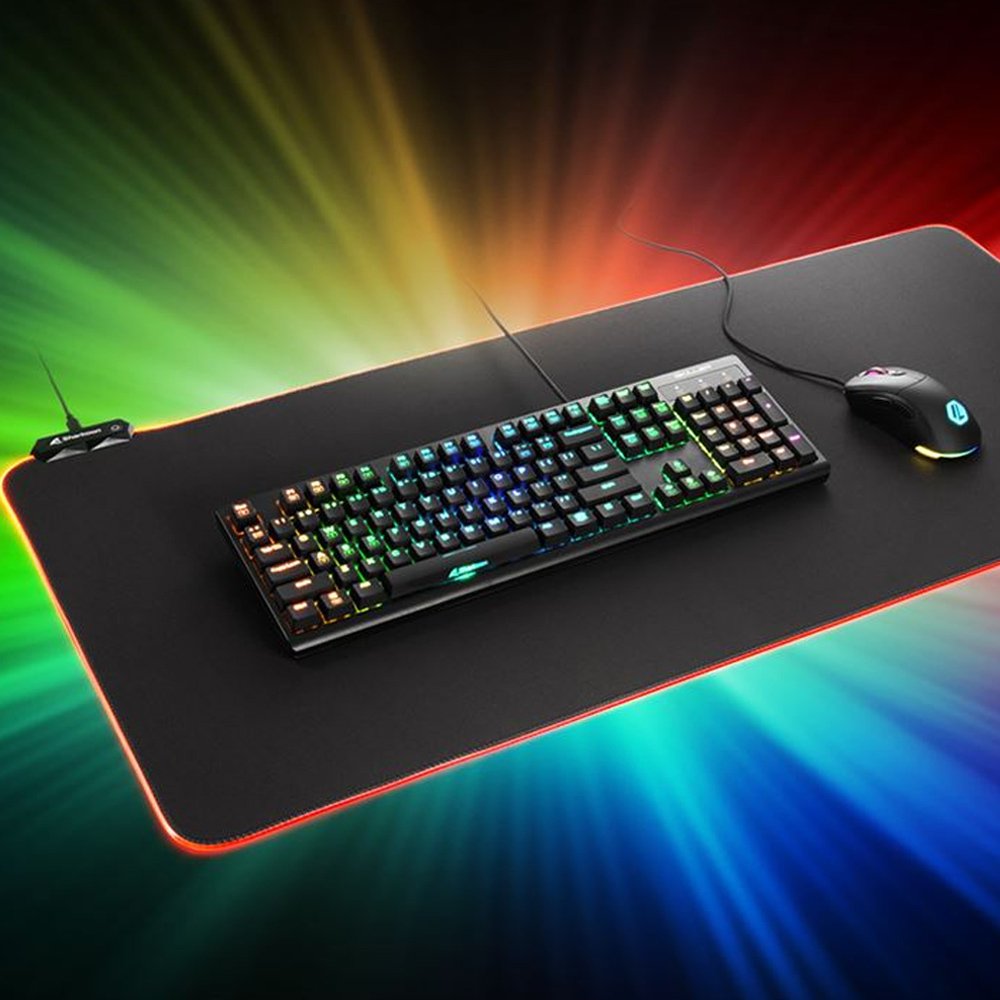 Mousepad Gamer Antiderrapante Profissional 80x30cm Com Borda De Led RGB 7 Cores E 14 Modo De