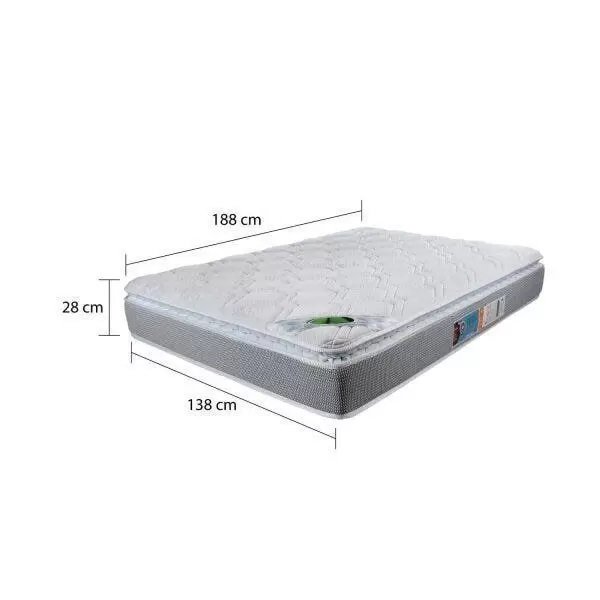 Colchão Casal Masterpocket One Side Luckspuma Maxi Life + Cama Box com Baú Casal 138x188:branco - 5