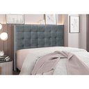 Ver imagem 4 de Cabeceira Cama Box Solteiro 90 Cm Verona Veludo S04 Cor Cinza