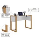 Ver imagem 2 de Mesa para Computador Noa Home Office para Estudo Branco MDF MDP 107,5cm Qmovi