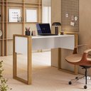 Ver imagem 1 de Mesa para Computador Noa Home Office para Estudo Branco MDF MDP 107,5cm Qmovi
