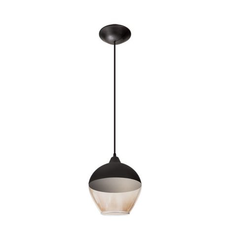 Pendente Bali Preto/Champagne 1Xe27 20X26Cm - Opl