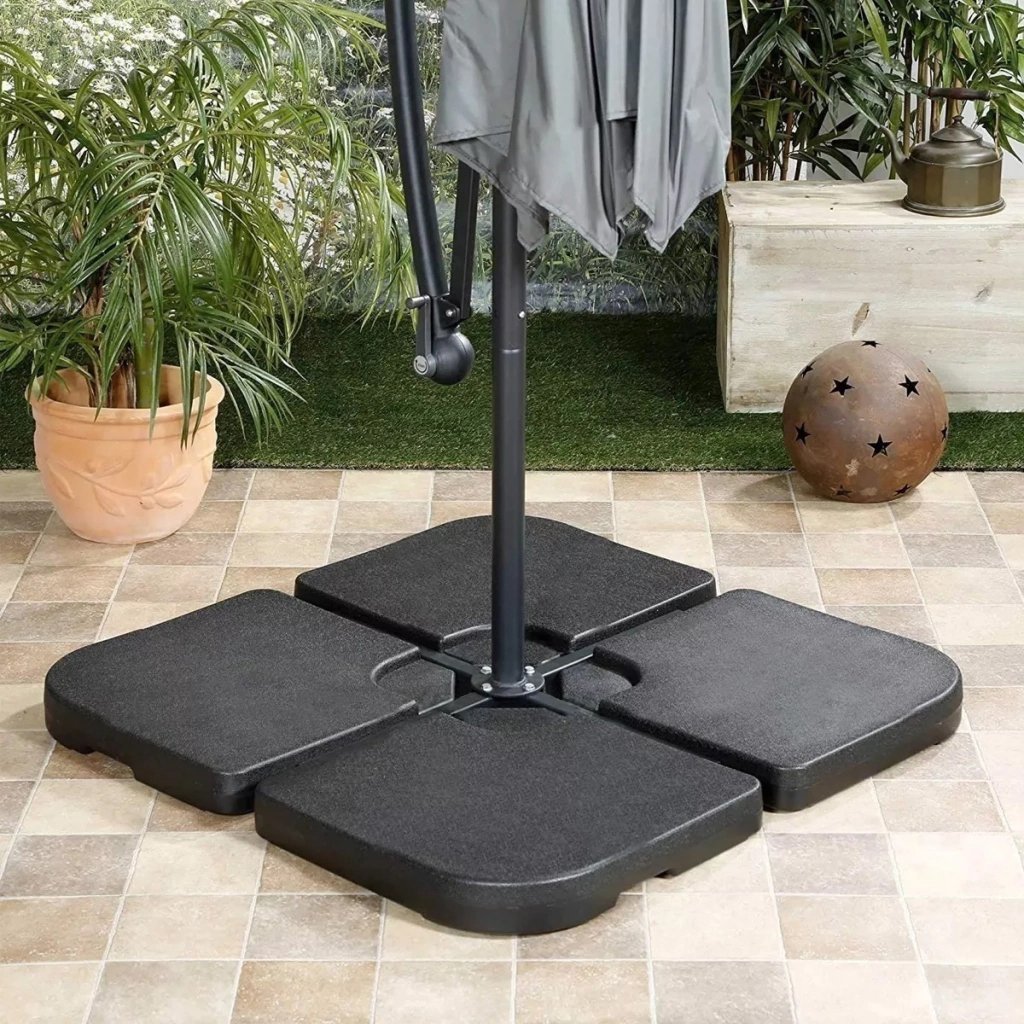 Ombrelone Articulado Guarda Sol de Praia Jardim Lateral 3 Metros Base 60l Cinza Rm Decor - 3
