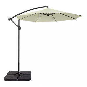 Ombrelone Articulado Guarda Sol de Praia Jardim Lateral 3 Metros Base 60l Cinza Rm Decor