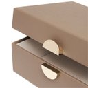Ver imagem 3 de Caixa Decorativa em Pu Marrom e Detalhe Dourado - Mart