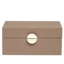 Ver imagem 1 de Caixa Decorativa em Pu Marrom e Detalhe Dourado - Mart
