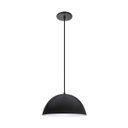 Ver imagem 1 de Pendente Meia Lua Domus Cores 1Xe27 Preto/Branco 30X20Cm - Opl