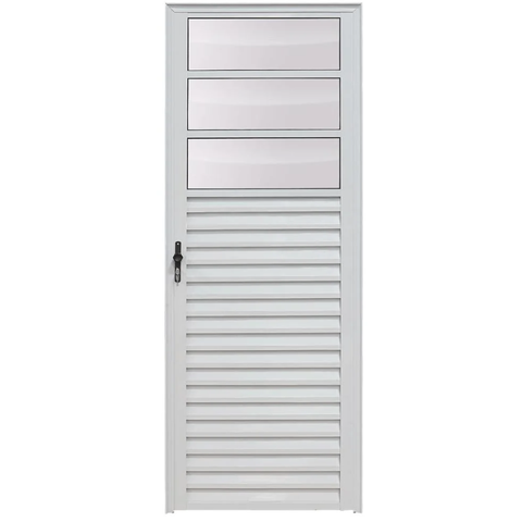 Porta de Giro Alumínio Branco 3V Fixo Maxx - 210x60 - Direita
