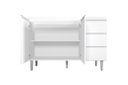 Ver imagem 3 de Balcão Gabinete Branco para Pia Andreia sem Tampo 120cm 2 Portas 3 Gavetas - Ajl Móveis Balcão Gabin